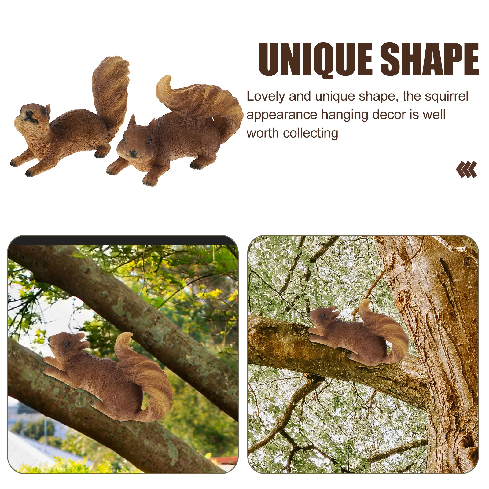 

2 шт., декор в форме белки из смолы, имитация животного, садовый кулон, прекрасный внешний вид, дизайн, домашний декор, садовый кулон