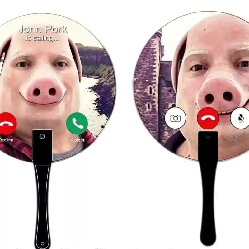 Piggod Neuer Kreativer Lustiger Abstrakter Handventilator mit Anrufdesign für Sommerkühlung und Foto-Requisiten als Geschenk für Junge Erwachsene