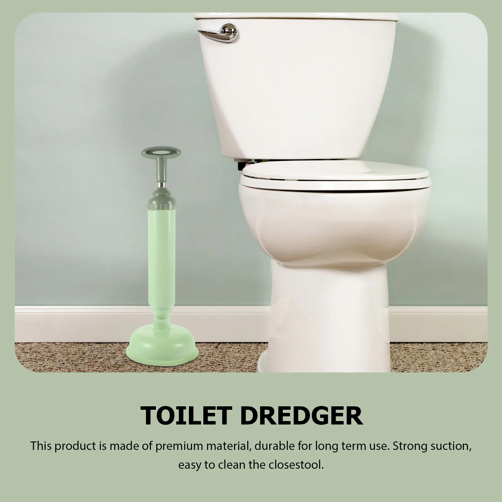 

1pc Toilet Plunger Strong Suction Bathroom Cleaning Tool Home Hotel Kitchen Drain Unclog Long Handle Rubber Cleaner