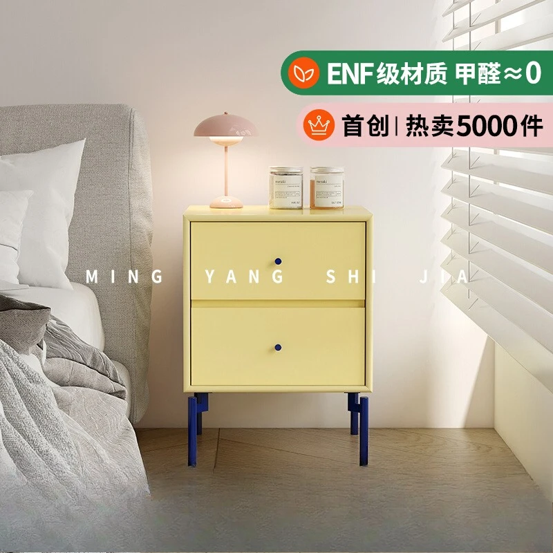 

Bedside table Modern simple bedside table Dopamine storage cabinet Children's bedroom formaldehyde-free cabinet Pink solid wood