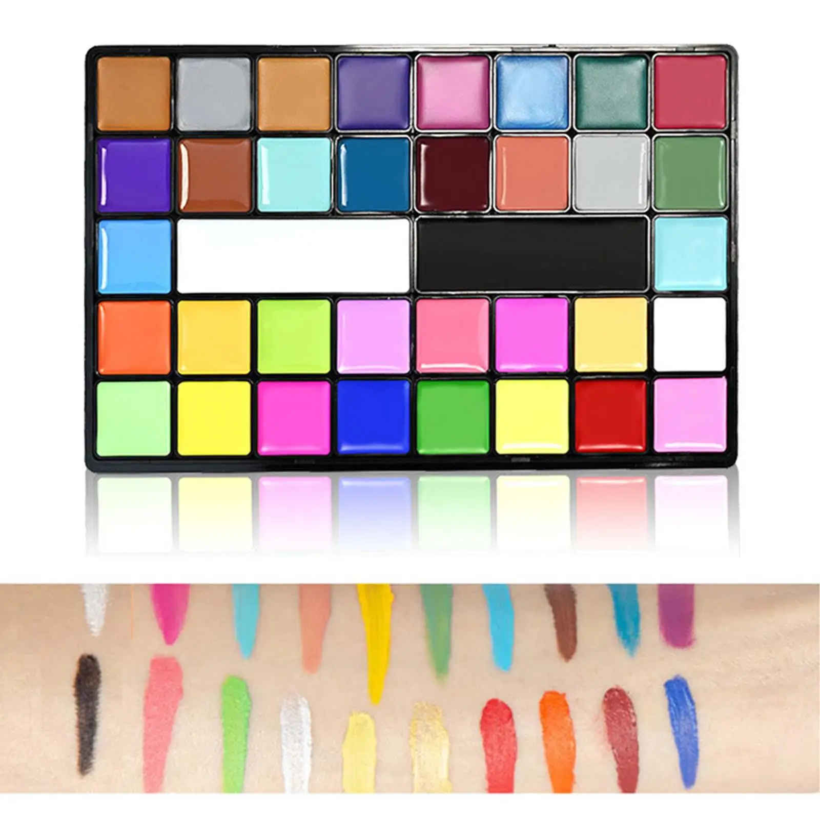 Face Body Paint DIY Professional Art Paint Makeup Pigment Palette with Brushes