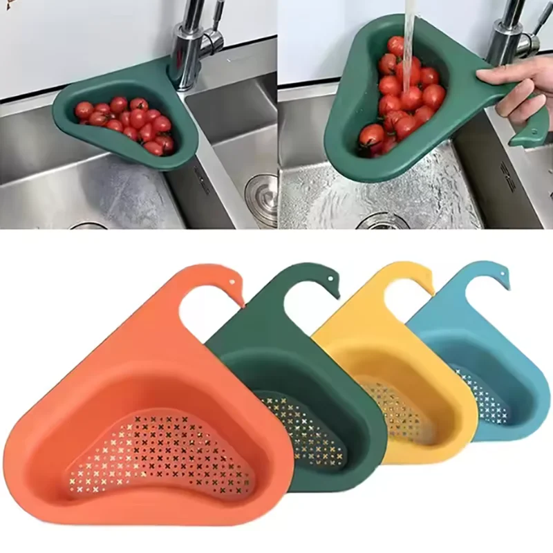 

Swan Drain Basket Creative Multi Functional Non Punching Kitchen Sink Fruit And Vegetable Wash Pot Filter Basket Filter Frame