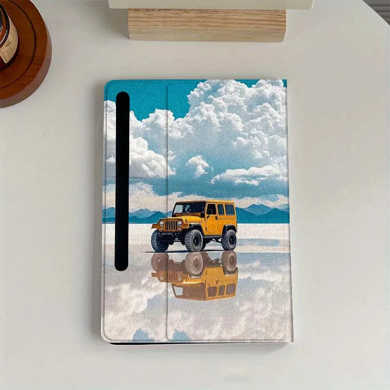 

Cool Yellow Car Reflection For Samsung Galaxy Tab S6 S7 S8 S9 S10 FE Plus Lite Soft Flexible Support Tablet Case Gift