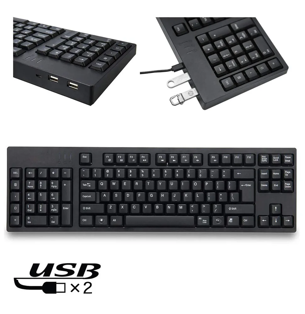 Wired Ergonomic Left-Handed Keyboard 109 Keys for Office Home Use