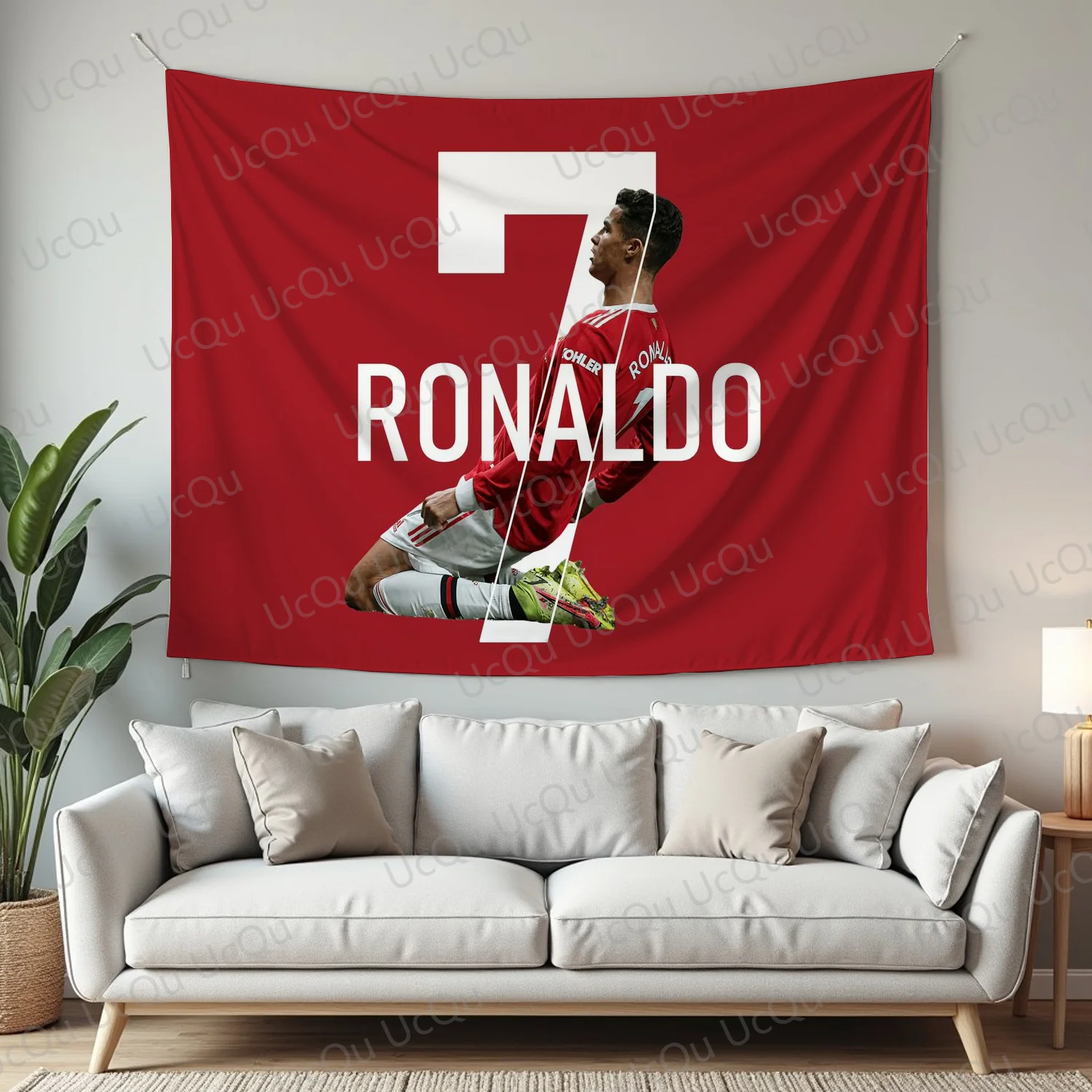 New The Ronaldo Cover Tapestry  Design Tapestry Wall SIU, Football Fans Hanging Banner Tapestry For Decor