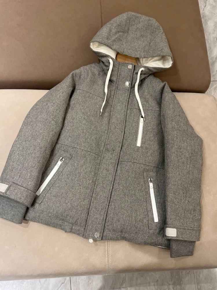 Sporty Casual Style Hooded Goose Down Coat