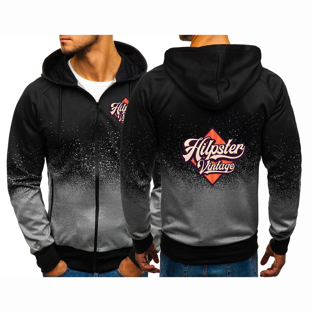 

2024, весенне-осенняя мужская модная брендовая куртка, толстовки на молнии, старая школа, винтажное пальто с логотипом, модное градиентное цветное пальто