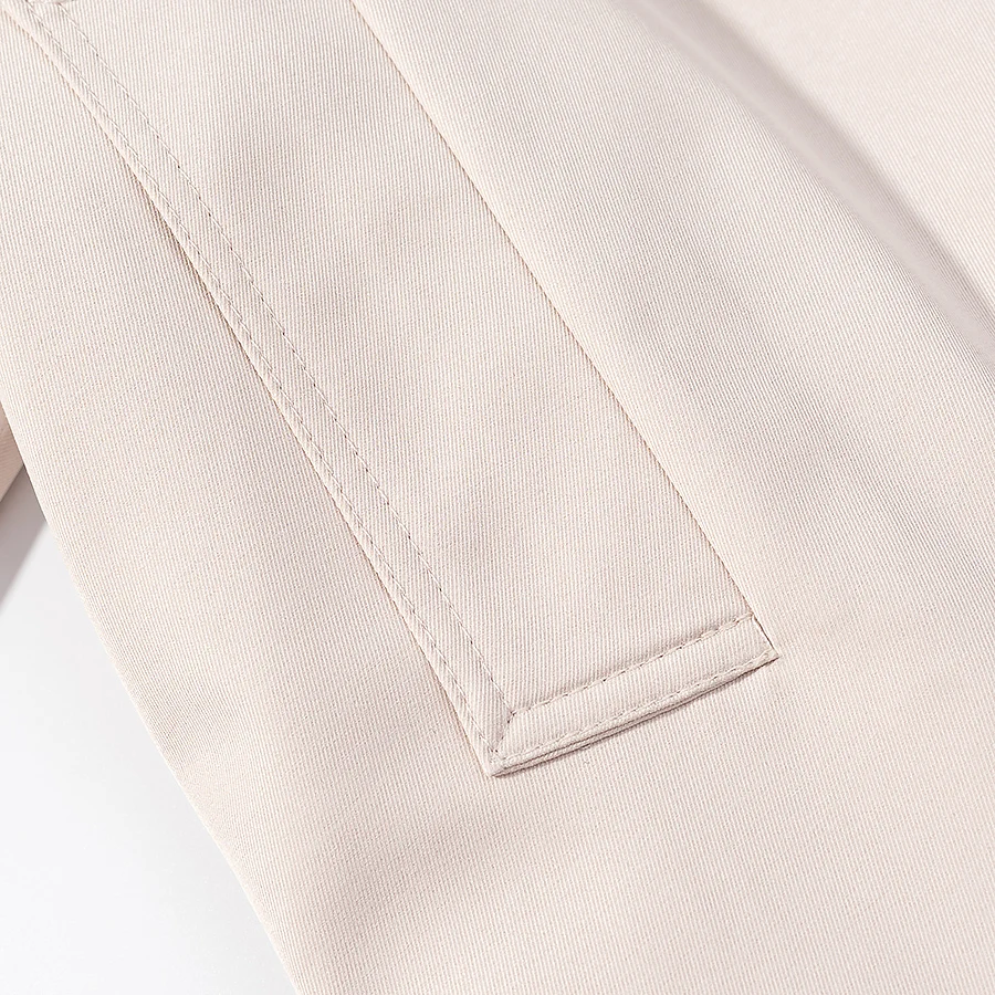 Lässige Rosa Doppelreihige Jacke für Damen, Schicker Stehkragen, Lange Ärmel, Taillengürtel, Frühjahrs-Mantel für Täglichen Arbeitsweg und Streetwear – Detail 11