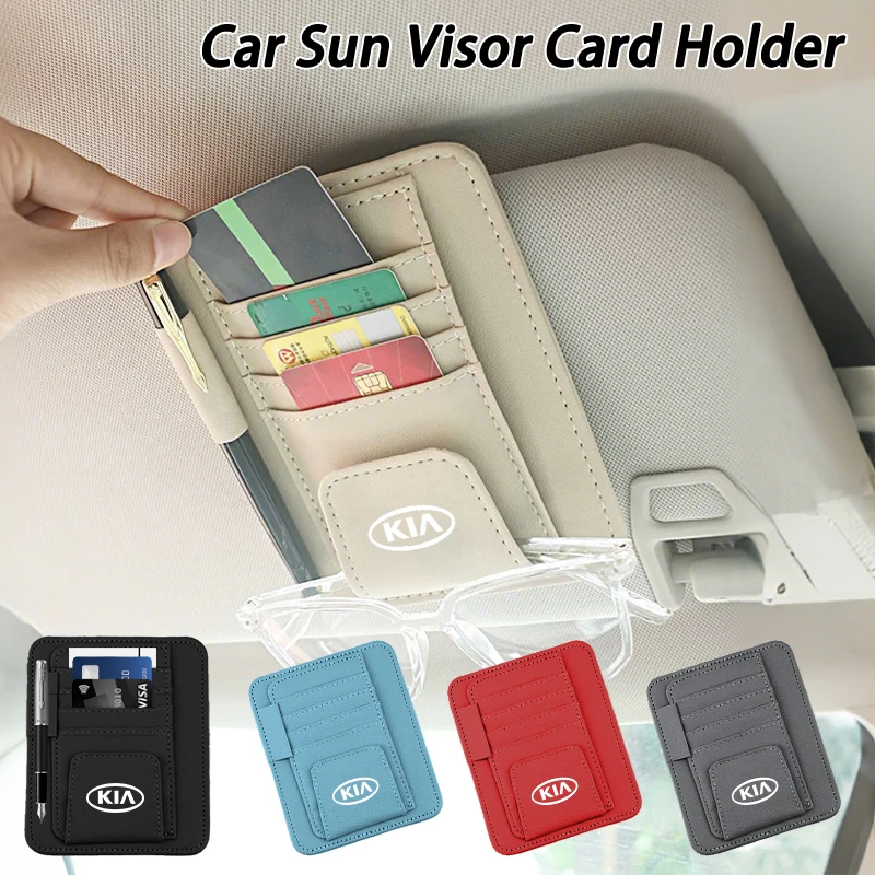 

Car Visor Sunglasses Holder Card Bag Glasses Storage Clip Accessories For KIA Sportage Rio Ceed Morning Proceed K5 Sorento Pican