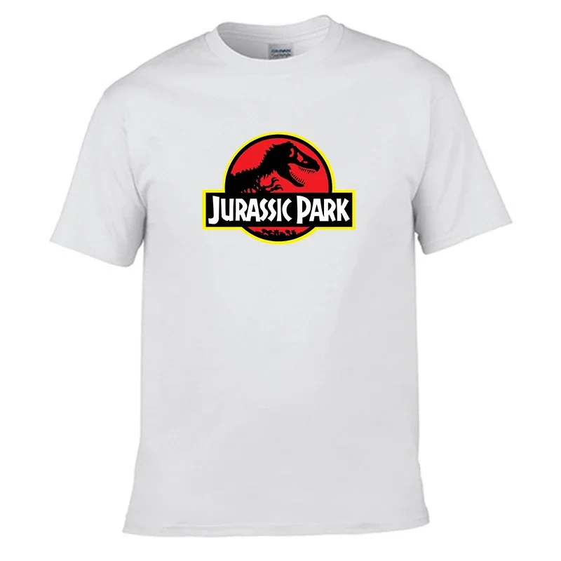 2024 Jurassic Park T Shirt Men 100% Cotton Printed T-Shirts Casual Funny Tops Jurassic World Tees Short Sleeve Cool T-shirt