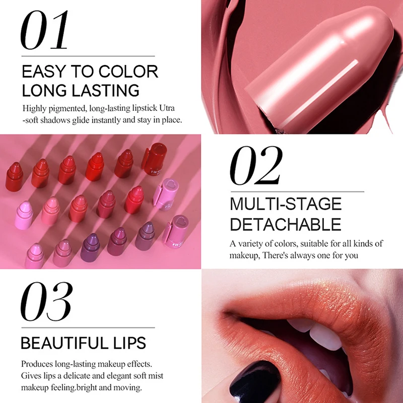 5 In 1 ผลไม้ Velvet Matte Long Lasting Highly Pigmented Moisturizing Lip Balm Smooth Application สําหรับริมฝีปากนุ่มชุดลิปสติก