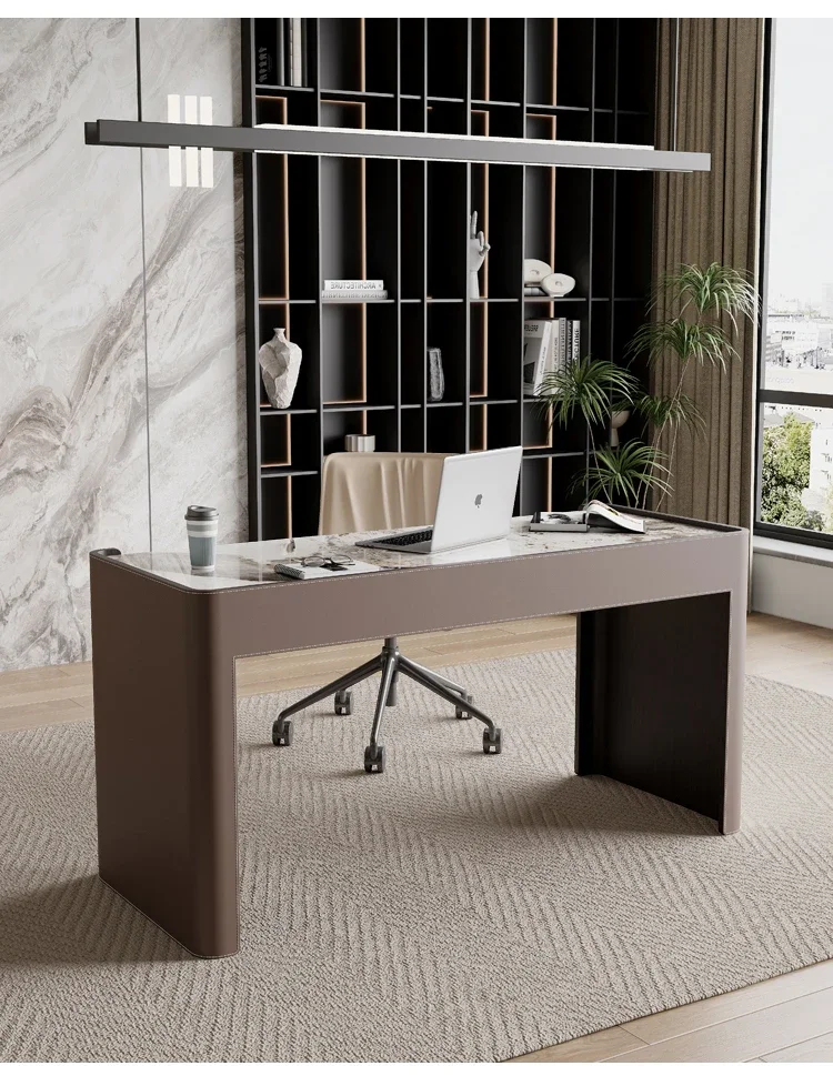 Italian Minimalist Stone Plate Desk Light Luxury Home Study Desk Modern Minimalist Small Apartment Desk Computer