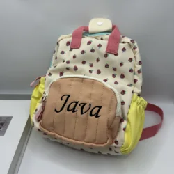 Personalized Name Embroidered Kids Backpack Custom Name Embroidery Backpack for Girls and Boys Backpack Strawberry Toddler