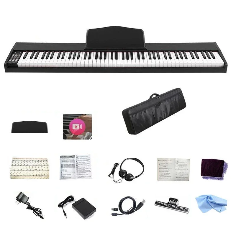 

【Factory Price】88Key Electric Piano MIDI Dual Keyboard Electronic Organ Beginner Teaching Pianos Portable Bluetooth Connection E