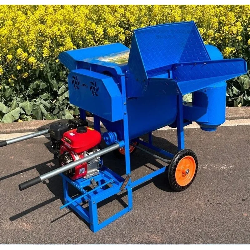 Newly upgraded double-drum automatic thresher, rapeseed, soybean, rice, multifunctional thresher