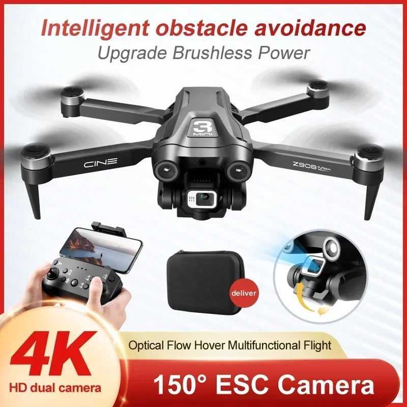 VEVLO 2026 Z908 Pro/MAX Drone 8K ESC Professional 4K HD Camera Optical Flow Positioning 3-Sided Obstacle Avoidance RC Quadcopter