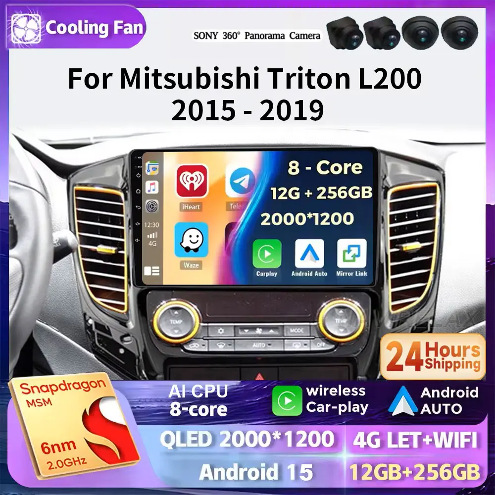 

Автомагнитола Android 15 с Carplay для Mitsubishi Pajero Sport 3, L200 5, Triton 3 (2015-2019) — GPS, мультимедиа, видеоплеер