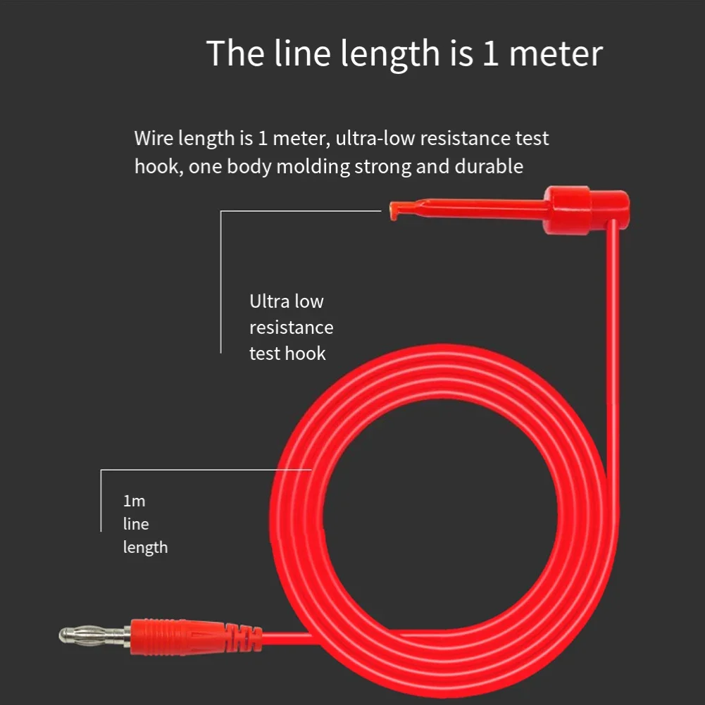 2PC Set of Banana Connector Test Hook Clips for Multimeter Testing Reliable Copper Wires and Secure Connection at 500V/5A