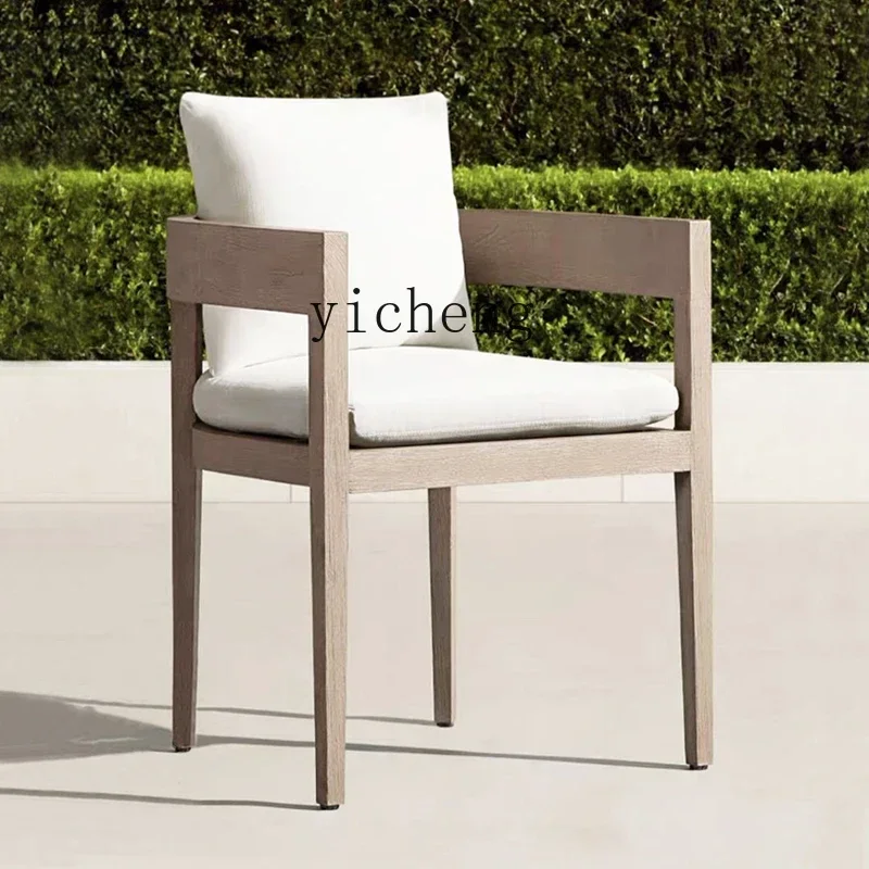 

Outdoor Desk-Chair Combination Furniture Anti-Corrosion Teak Solid Wood round Table Outdoor Long Table