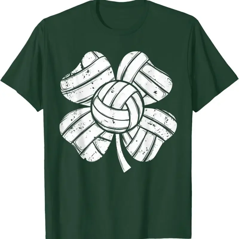 Volleyball St Patricks Day Boys Girls Men Women Shamrock T Shirt