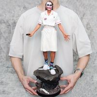 New 54cm Series Dc Heath Ledger Nurse Uniform Joker Figure Joker Standing Scene Model Handmade Ornament Gk Resin Statue Toy Gif