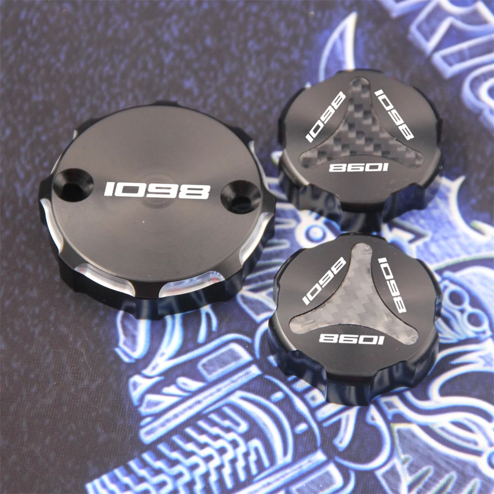 

For Ducati 1098/R/S 2007 2008 2009 Motorcycle Front Brake Clutch & Rear Brake Fluid Reservoir Cover Cap