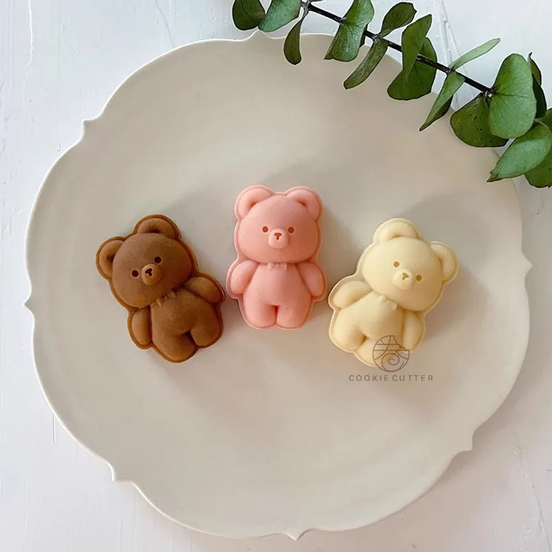 20g 50g 75g Animal Cookie Stamp Bear Koi Fish Moon Cake Mold Piggy Bunny Dragon Mid-Autumn Festival Pastry Baking Decorations