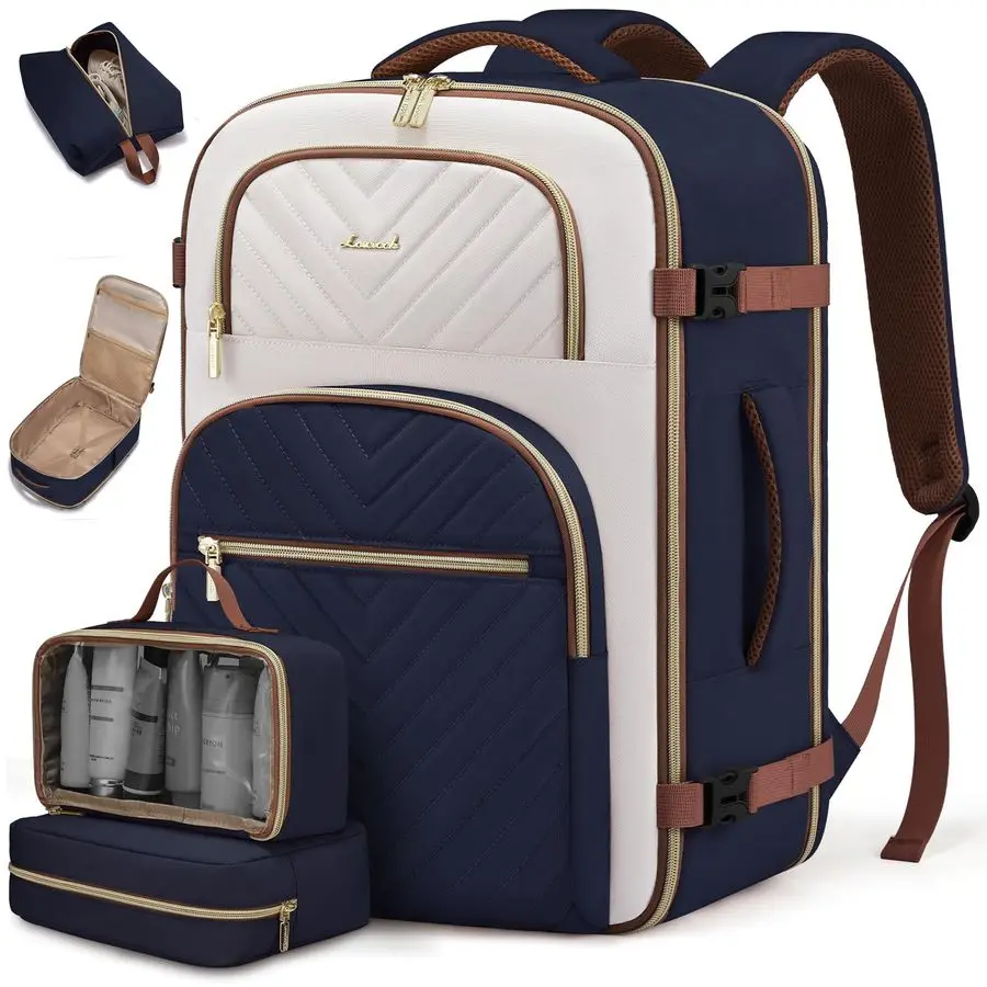 

Дорожный рюкзак, одобренный для полета, 40 л, водонепроницаемый рюкзак TSA Travel Essentials для женщин и мужчин, большой рюкзак для переноски