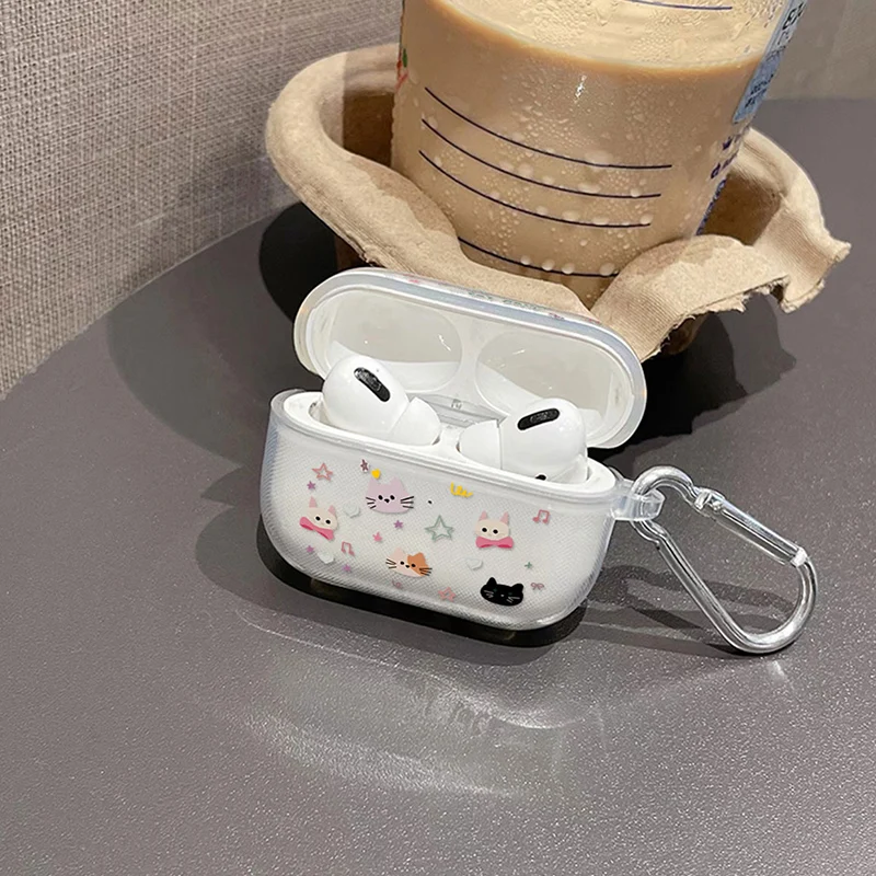 Ins Cute Style Cat Airpods Case for Airpods 1 2 3 4 Pro Pro2 2022 Funny Cat Soft Earphone Air Pods 4 Covers Anime Funda Couque