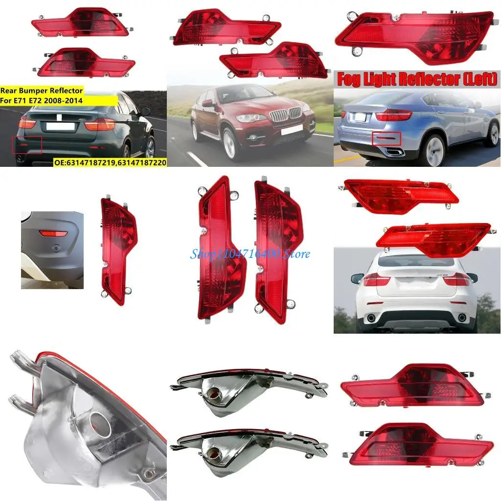 

y1gd 2Pcs Rear Bumper Fog Light Reflector 63147187219 63147187220 Rear Fog Lamp Reflector Assembly for E71 E72 2008-2014