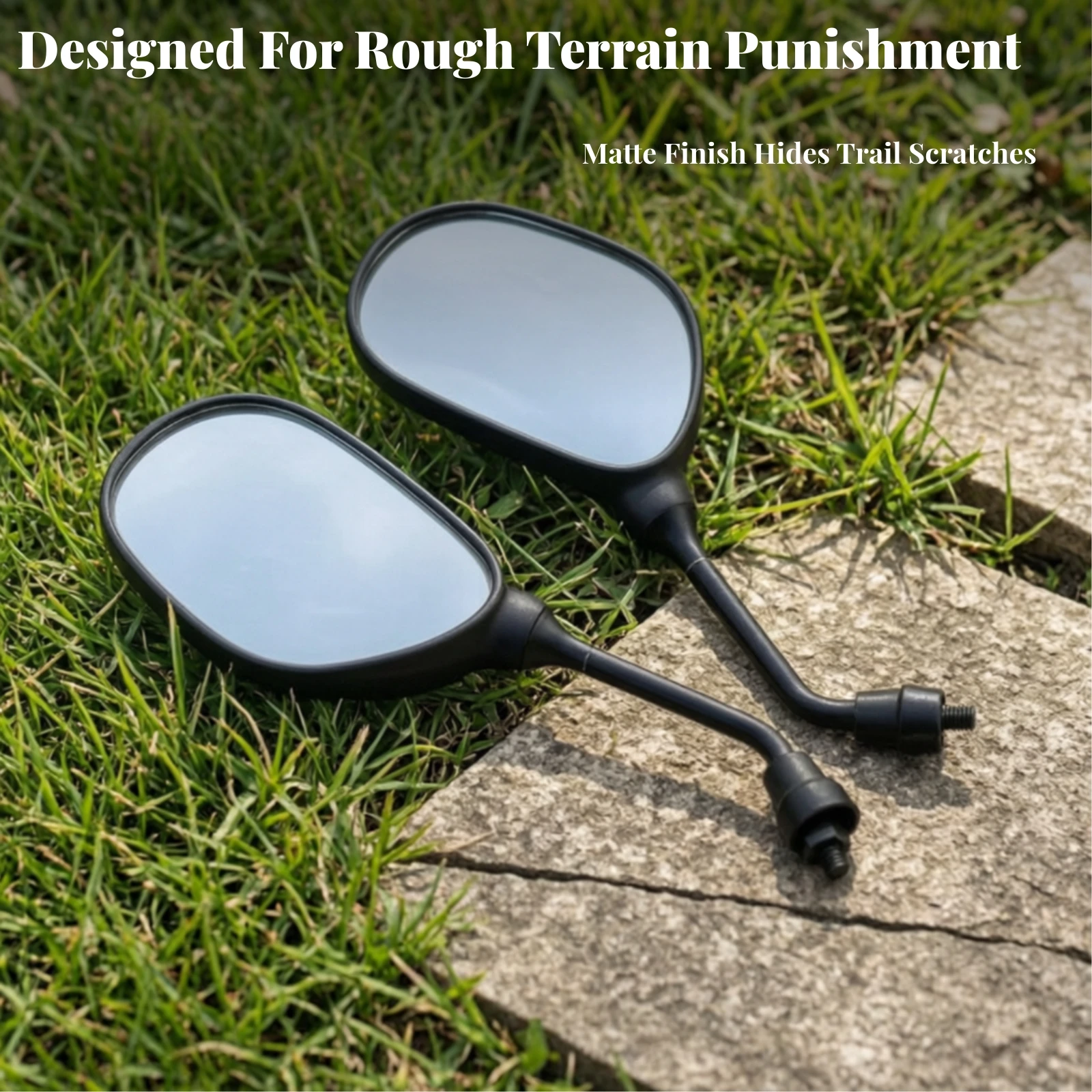 Rearview Mirror Assembly Stylish Oval Mirror with Mounting Clamps Side View Mirrors Sturdy UTV Mirrors Convex for ATVs