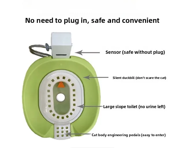 Automatic Self-Cleaning Cat Litter Box Smart Flushing Toilet Induction Open Pet Potty