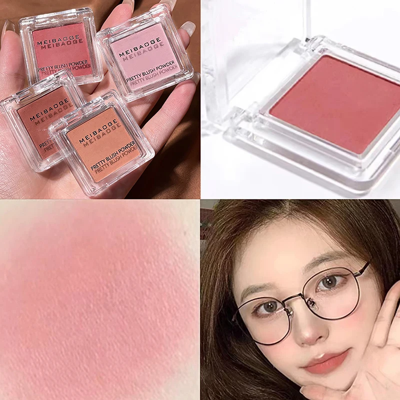 أحمر خدود طبيعي غير لامع للوجه للنساء ، 5 ألوان ، مغذي ، محيط الخد للوجه ، أحمر خدود الخوخ ، مكياج بودرة ، أداة مستحضرات التجميل #2