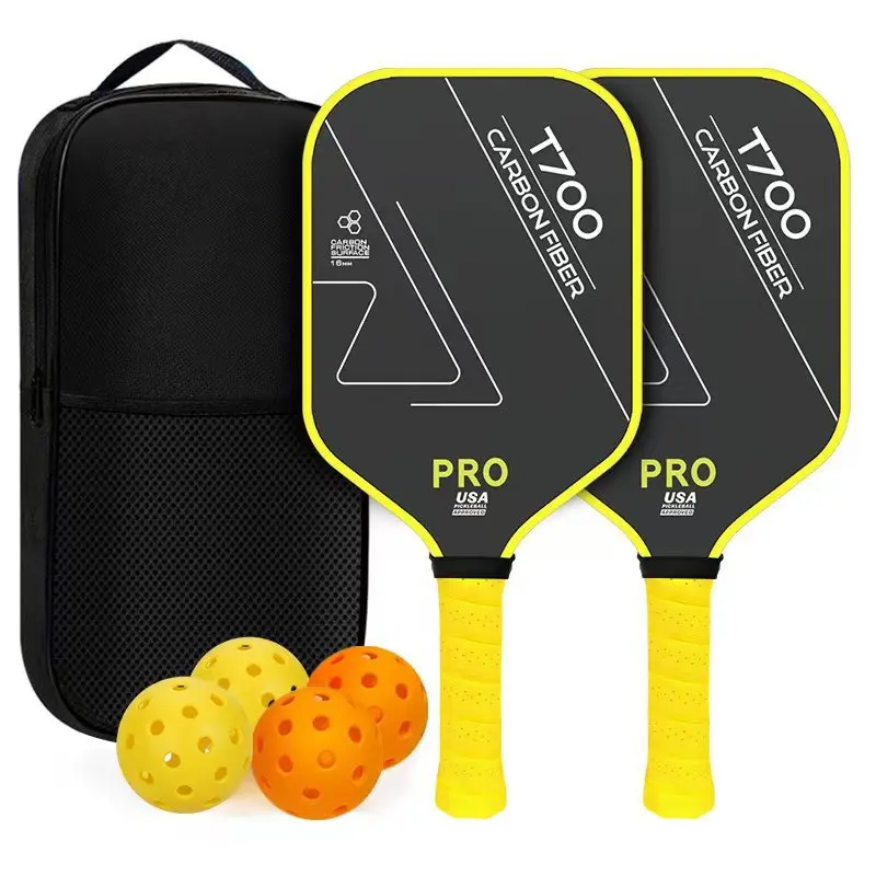 Fashion T700 Pickleball Paddle Carbon Fiber 16MM Pickle Ball Paddle Frosted Surface Lightweight Pickleball Rackets Set