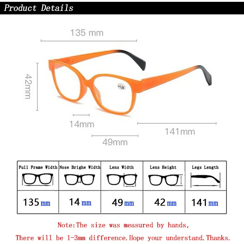 New Fashion Europe America Elasticity Hinge Square Reading Glasses Magnifier For Women Men Cheap Hyperopia Spectacles +1.0~+4.0