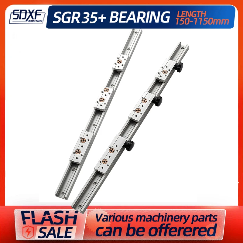 The length is 150-1150mm 1/2 PCS built-in dual-axis linear guide SGR35+rolling block SGB35-3/4/5 wheel lock series