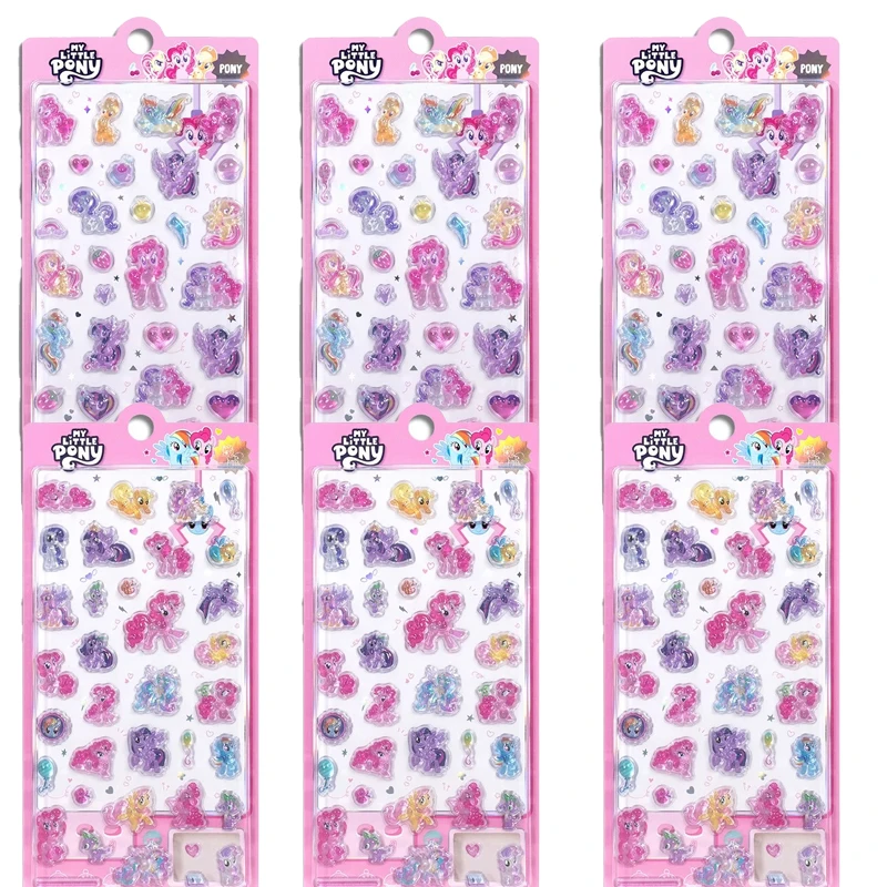 

1/2/4pcs My Little Pony 3D Relief Sticker Scrapbooking DIY Journaling Diary Kawaii Sticker Laptop Scrapbook Phone Case Decor
