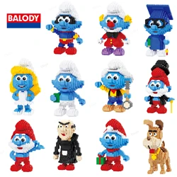 New Balody Genuine Anime Cartoon The Smurfs Mini Blocks Smurfette Small Anime Building Blocks Collection Toy  Figure Kids Gifts