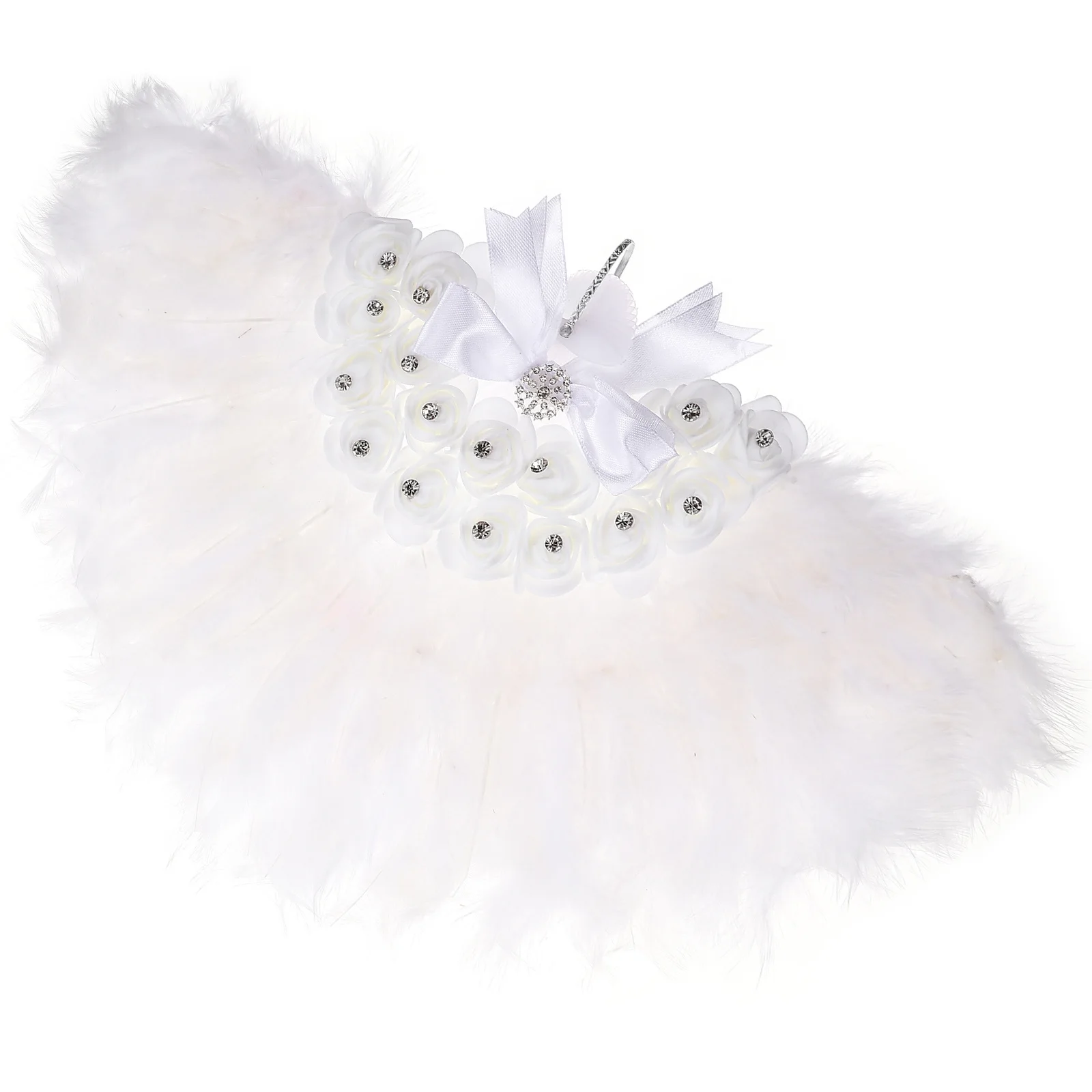 

Elegant Plume Folding Fans Delicate Handmade Fan for Chinese Style Dance Use Exquisite Vintage Fan Gift for Her