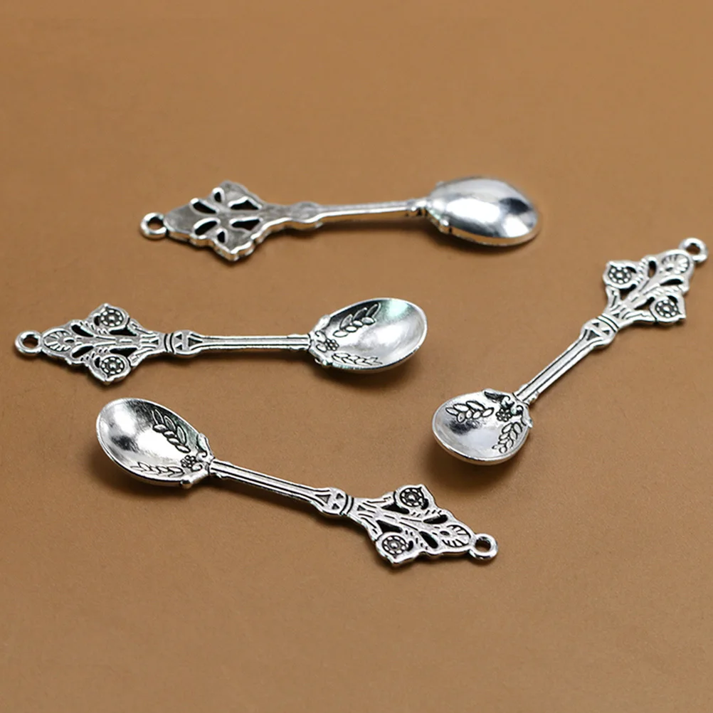 

20 Pcs Alloy Spoon Pendant Charm Tibetan Silver DIY Charms Jewelry Making Pendants