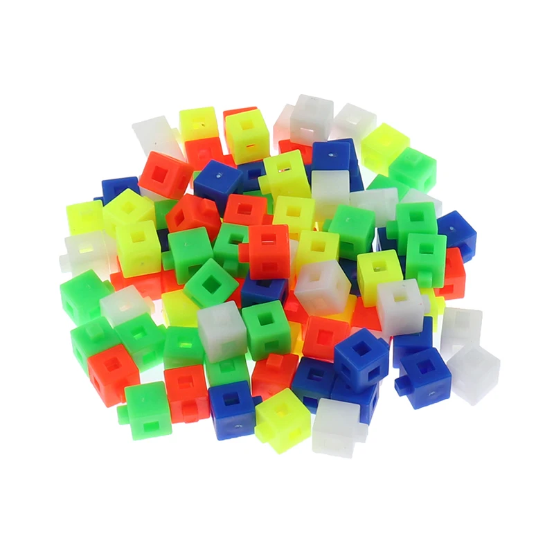 100Pcs Mathematics Linking Cubes Interlocking Counting Blocks Kids Learning Toys