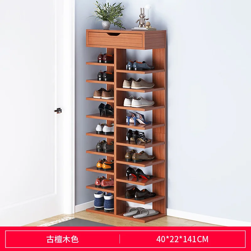 

Space-Saving Mini Shoe Cabinet Multi-Layer Wooden Storage Rack for Small Doorways Indoor UseGoods in stock