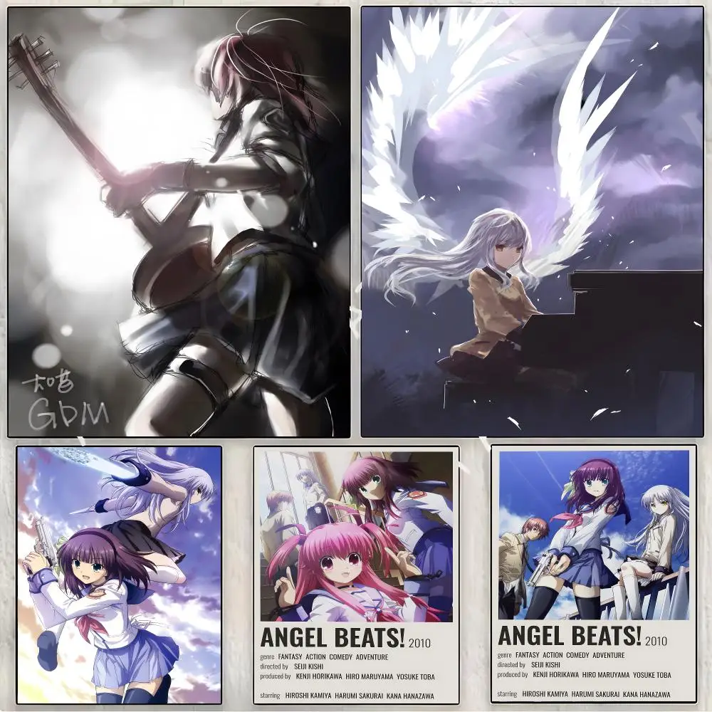 Anime Emotional Angel Beats Painting Calligraphy Canvas Print Wall Mural for Living Room Decor Gifts