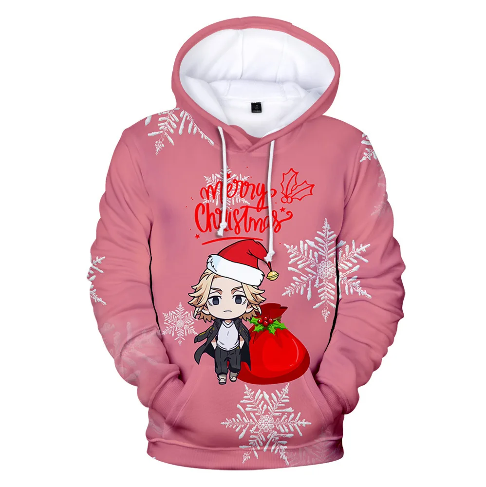 

2026 Adult New Tokyo Avengers Christmas Print Trend Casual Hoodie Hoodie for Men and Women