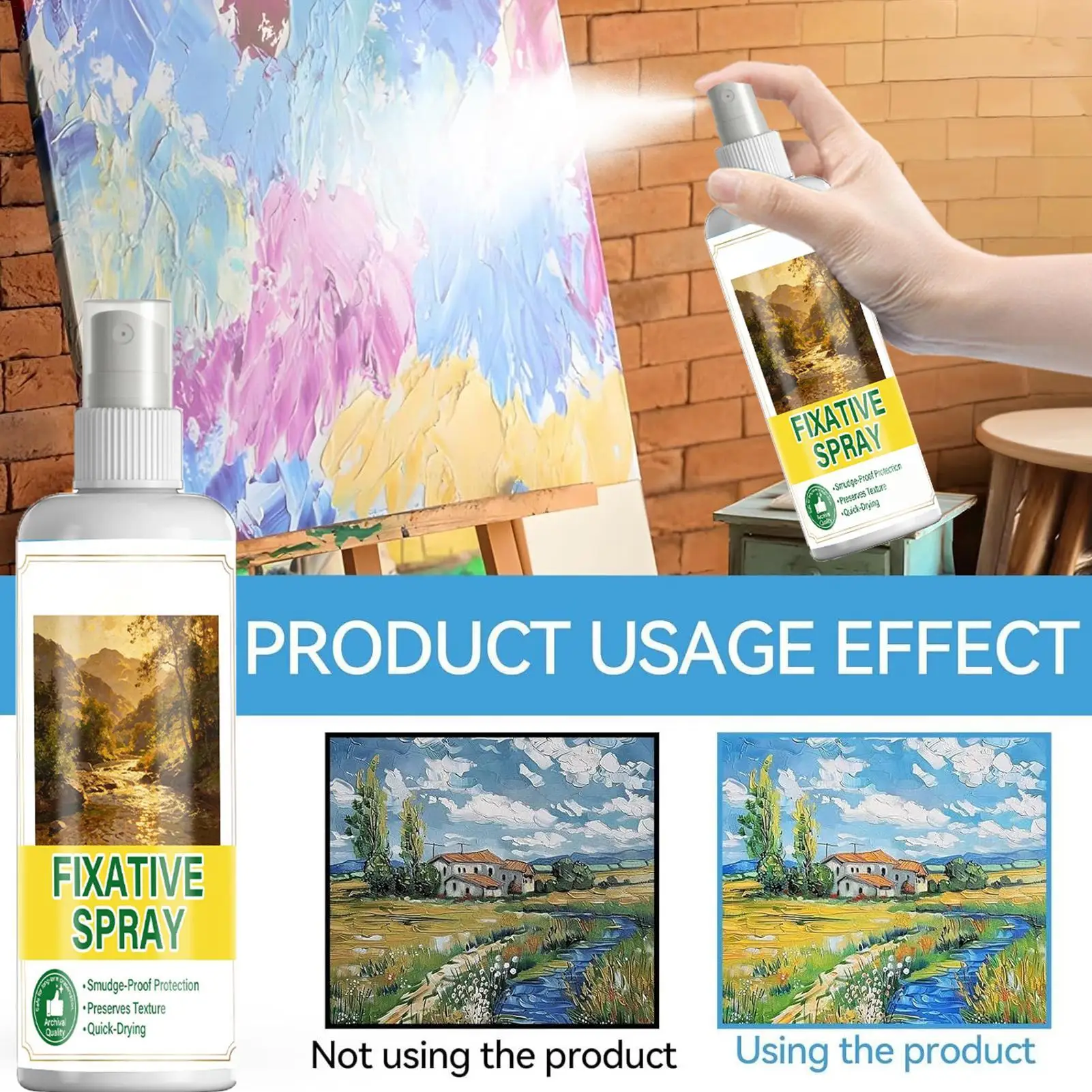 Fixative Spray Workable Fixative Spray for Art High-Efficiency Color Fixing Protect the Painting Extend the Preservation Time