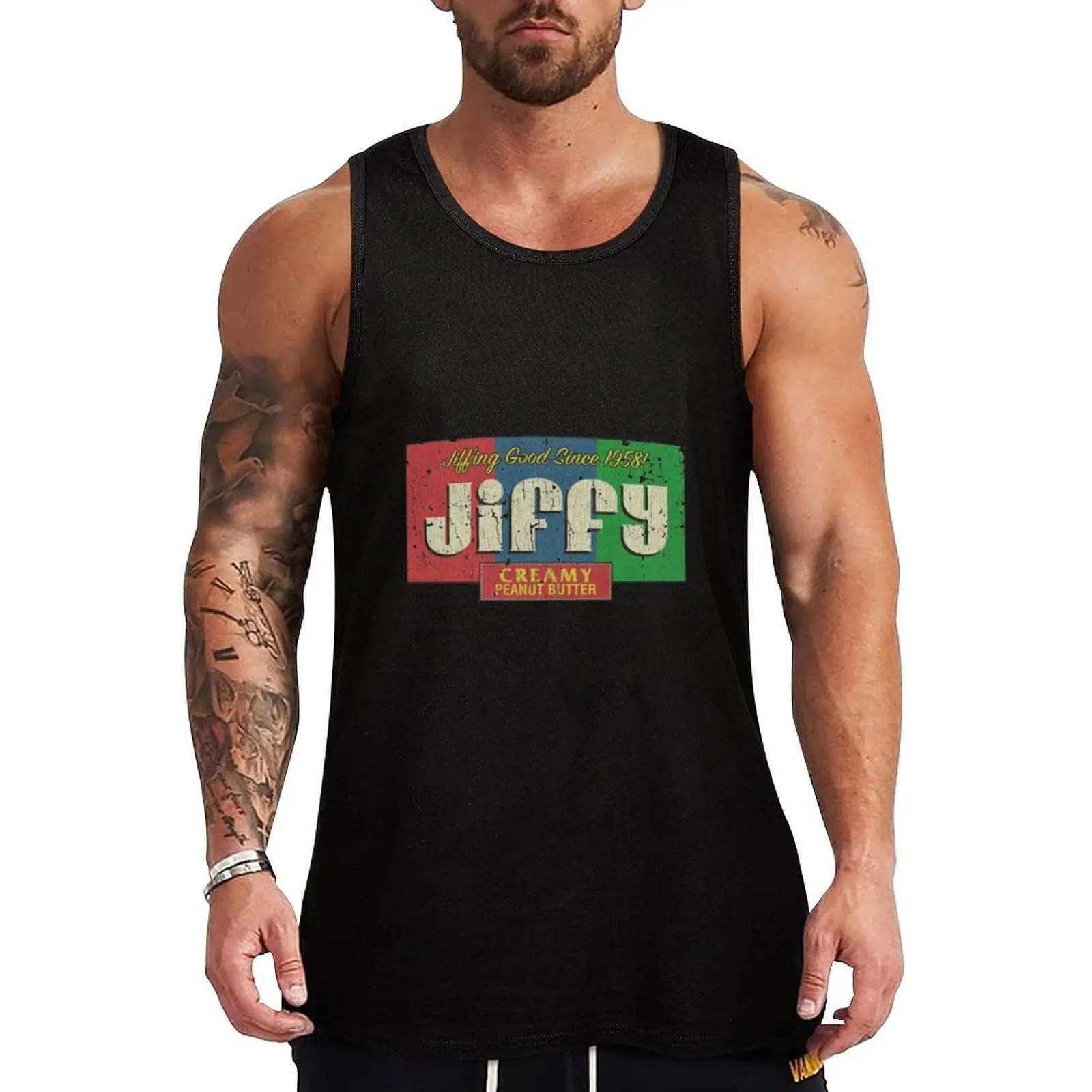 

Mandela Effect Jiffy Peanut Butter 1958 Tank Top Simple Casual Tank Top Basic Lightweight Undershirt