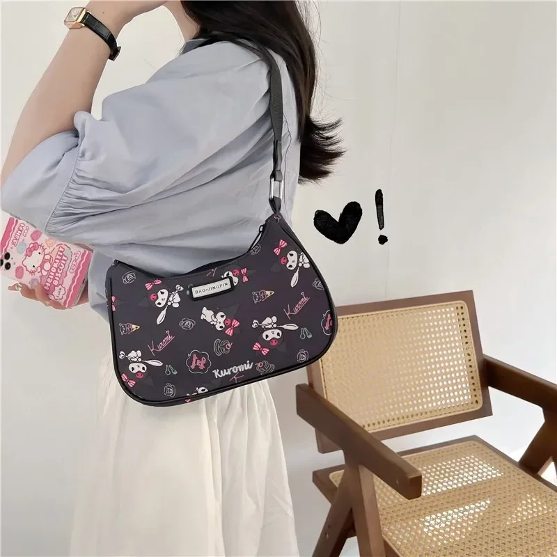 Hello Kitty Purses and Handbags for Women Sanrio Shoulder Case Melody Pouch Kawaii Kuromi Fashionable Purses Cute Bags Wallet