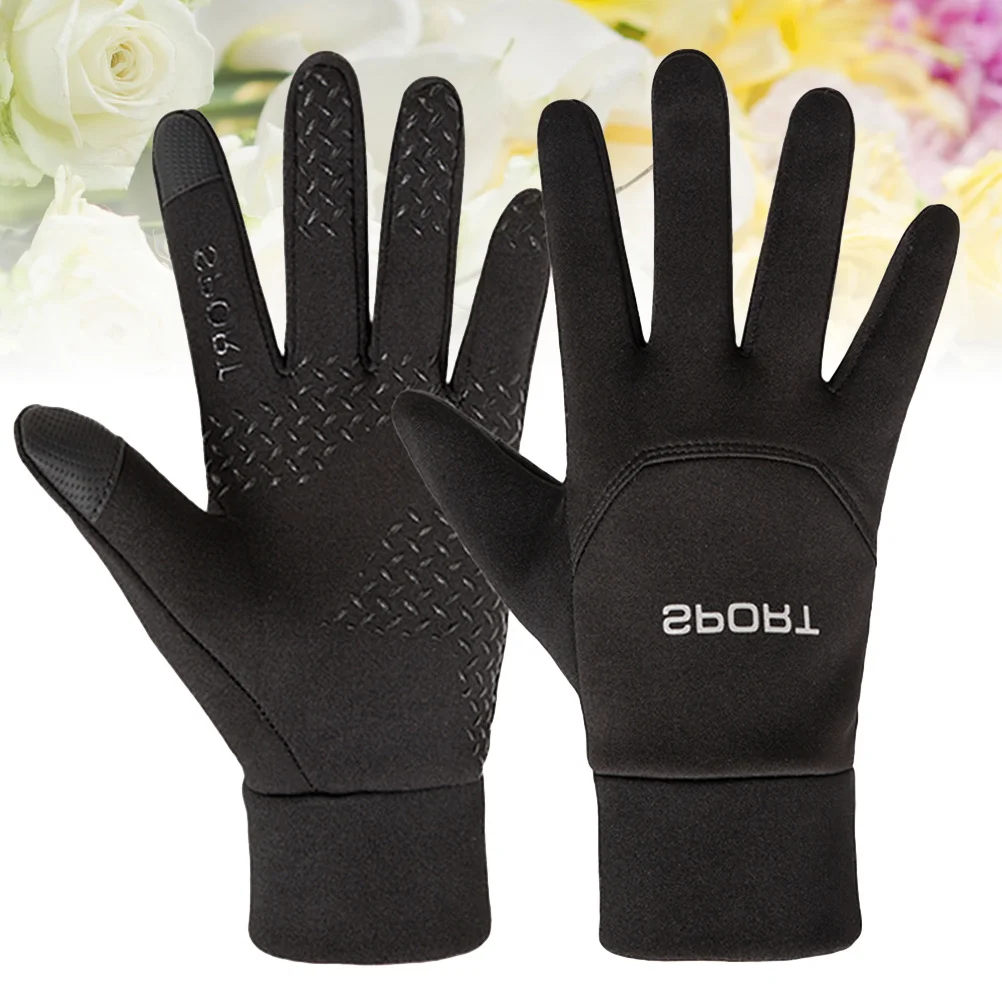 

Outdoor Gloves Winter Warm Black Size L Waterproof Windproof Full Finger Touch Screen Gloves for Men Women Cycling