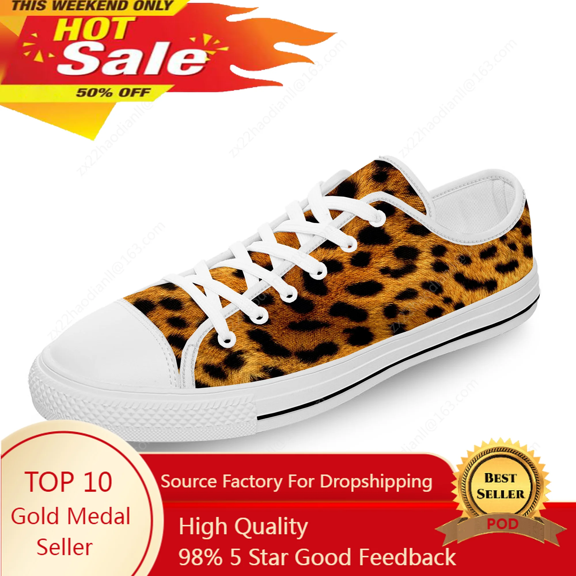 

Leopard Print Pattern Aesthetic White Cloth Fashion 3D Print Low Top Canvas Shoes Men Women Lightweight Breathable Sneakers