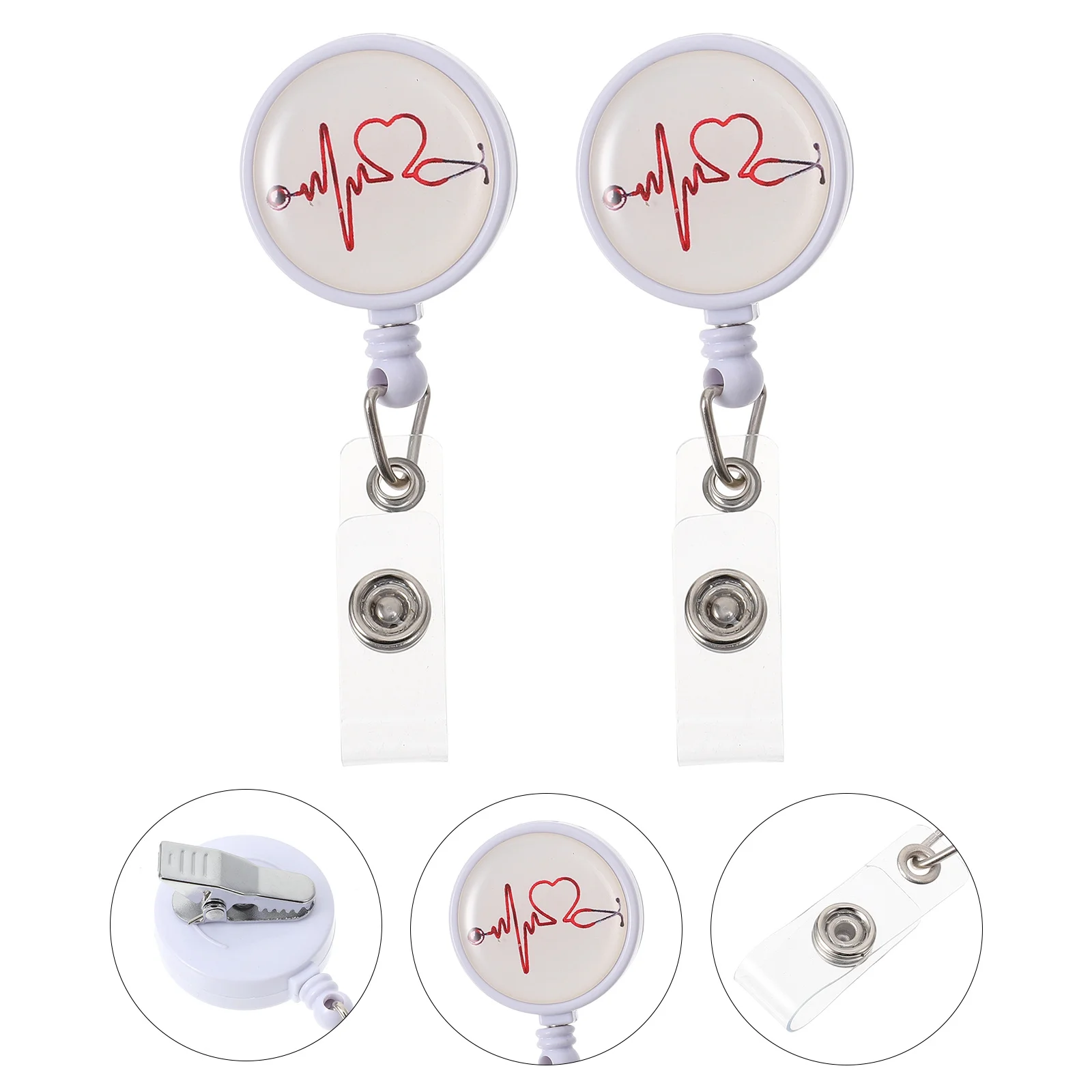 

2Pcs Nurse Badge Retractable Holders Stylish Lightweight Clips Perfect for Office Staff Restaurant Servers Students Factory